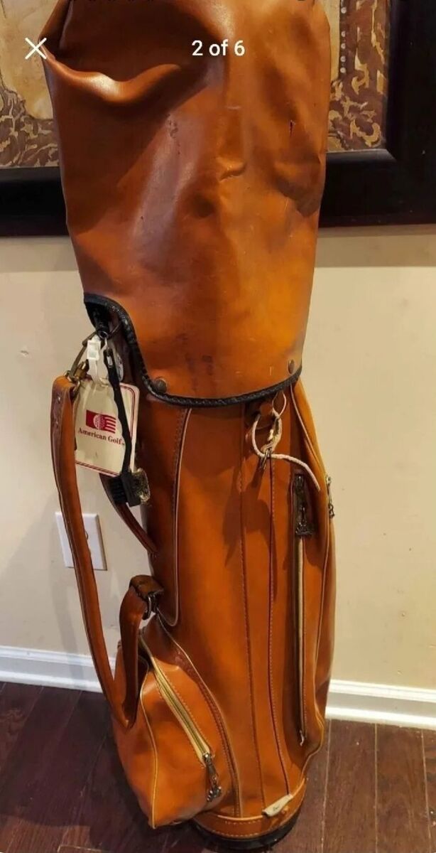 ANTIQUE HOT Z LEATHER GOLF BAG All Original Working Zippers ANTIQUE HOT Z LEATHER GOLF BAG All Original Working Zippers