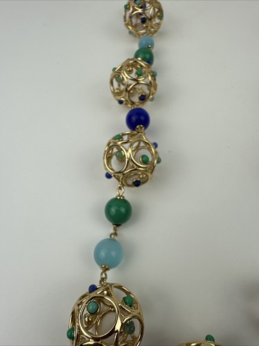 KATE SPADE "Brilliant Bauble" Gold Plated Multi-Color Resin Long Necklace NEW - Picture 4 of 8