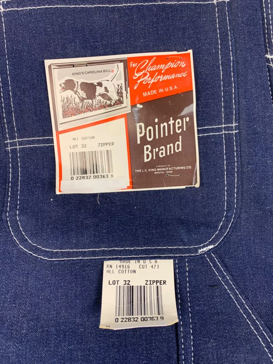 Vintage Pointer Brand Mens Carpenter Denim Jeans Logo 50 X 30 NWT