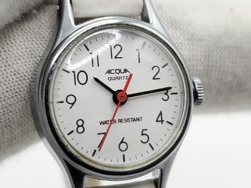 Vintage 1995 Acqua By Timex Quartz Watch Womens New Battery Silver Tone 20mm - Picture 5 of 15