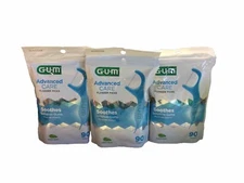 3pk GUM Advanced Care Flosser Picks Soothes Sensitive Gum 90ct Fresh Mint Flavor