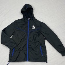 NFL Team Apparel Men Size Small Full Zip Hooded Windbreaker Jacket Black