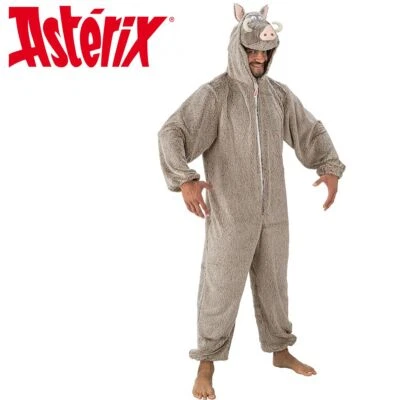 CHAKS Wildschwein Kostüm aus Asterix & Obelix für Erwachsene 180-190 cm grau Tier