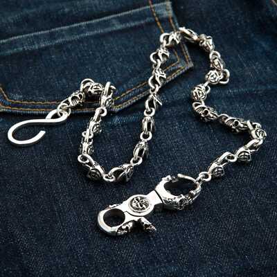 小物 BELFIORE wallet chain silver 925 Solid 925 Sterling Silver Skull Wallet Chain Men's Biker