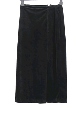 Samtrock Barisal Damen Rock Festlich Schlitz Gr.36 schwarz lang Top 