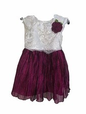 Jona Michelle Girl's Lace Tulle Party Dress New Without Tags Ivory/Purple, 6 