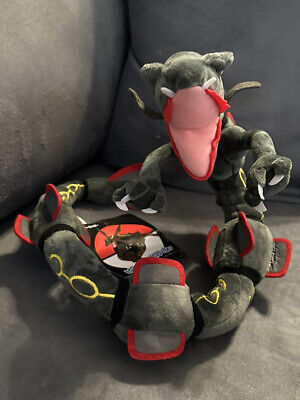 SHINY RAYQUAZA Black 2018 POKÉMON CENTER - DRAGON POSEABLE FLEXIBLE PLUSH  NEW