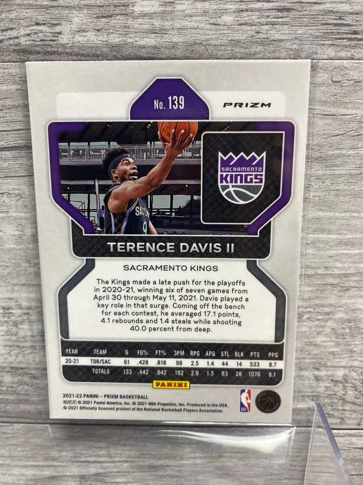2021-22 Panini Prizm Basketball Terence Davis ll Red, White & Blue Prizm #139 - Image 2 of 2