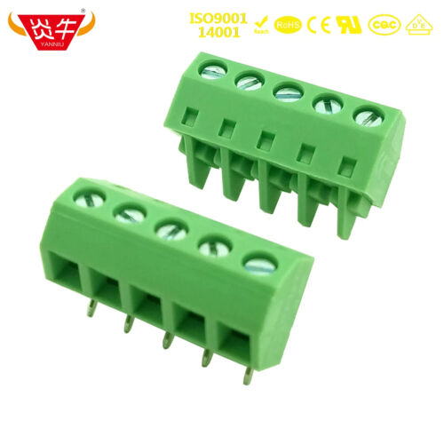 50 pièces KF127SF 5,08 mm 2P-12P PCB BORNES BORNES BROCHE 3 BROCHES MKDSNF 1,5 YANNI