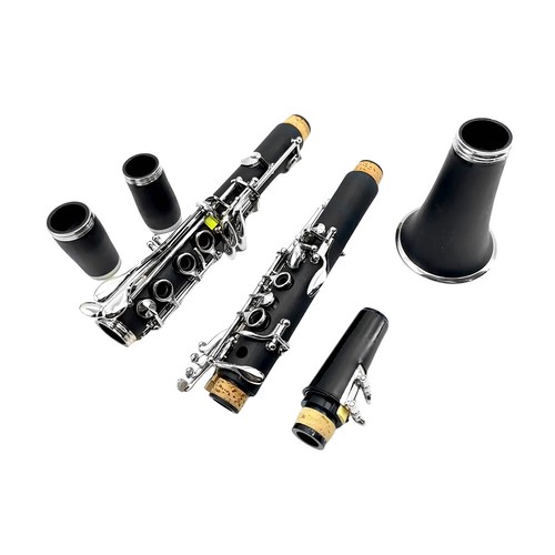 Clarinete Profesional Bb Llave 17 Llaves Dos Barriles Cuerpo Ebonita Estuche Niquelado - Imagen 11 de 11
