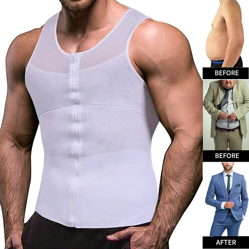 Men Compression Vest Post-Surgical Gynecomastia Chest Tank Top Shirt Body  Shaper