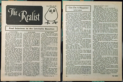 COUNTER CULTURE The REALIST #80 June 1968 Birth Control SIXTIES Protest Krassner