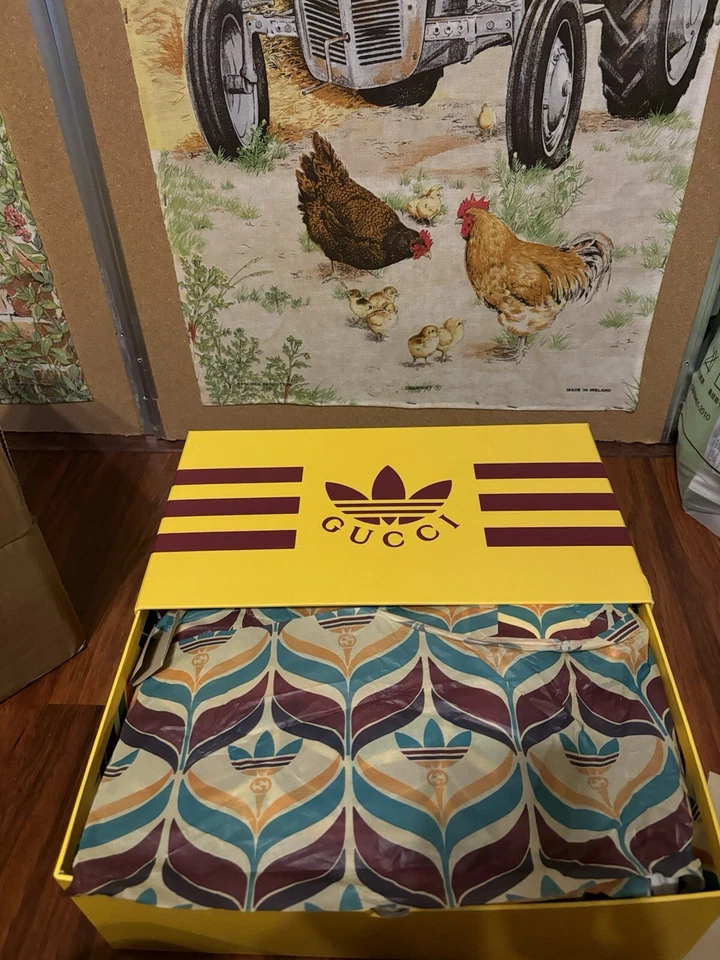 Nuevo Gucci x Adidas Amarillo GG Plataforma Sandalia Slides Zapatillas Zapatos GUCCI 9 $620 Foto 3 de 4