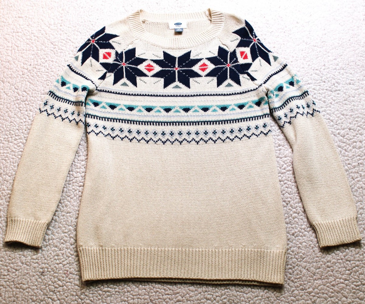 Old Navy Christmas Sweater Women's LARGE Multicolor Long Sleeve