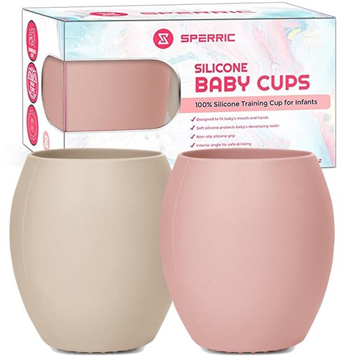 2er Pack Silikon Babybecher - Kein Verschütten Trainingsbecher für Baby LED Entwöhnung, Weich & - Bild 18 von 19