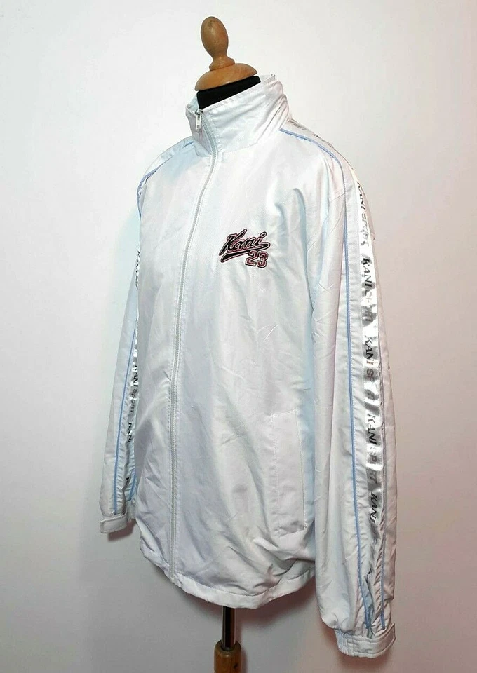 Chaqueta deportiva Karl Kani vintage Chicago 23 Jordan XL blanca años 90 hip hop deportiva para hombre Foto 2 de 4
