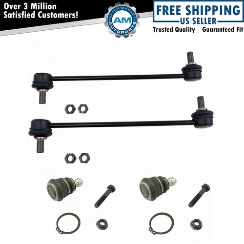4 Piece Suspension Kit Lower Ball Joints Sway Bar End Links for Kia Rio