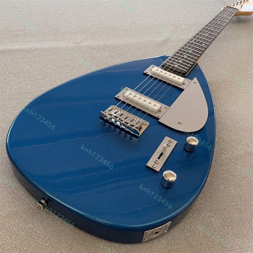 Ledux Solid Electric Guitar Stainless Rounded Fret Edge Teardrop Metallic Blue