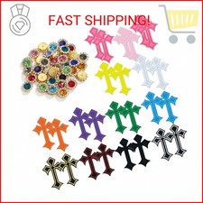 26 PCS 13 Colors Cross Patches Iron on for DIY Chrome Hearts Patches with 50Pcs