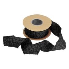 1.6 Inch x 10 Yards Embossed Floral Ribbon Gifts Wrap for Wedding Decor Black