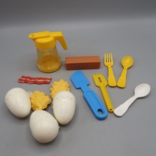 Vintage 1987 Fisher-Price Syrup Egg Bacon Breakfast Butter Fun W Food Play Food