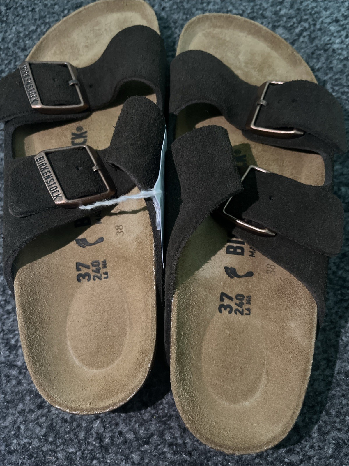 M&S Women’s  Tan Suede Slip On Sandals- Size 4 Ex Cond! image 4