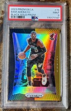Bam Adebayo - 2023 Prizm Deca #76 Black Gold Prizm 3/5 - Miami Heat - PSA 9 Mint