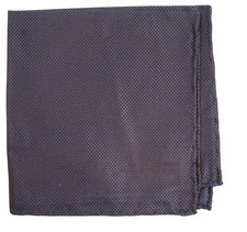 NWOT Italo Ferretti Woven Blue Brown Iridescent Silk Pocket Square Italy 14"