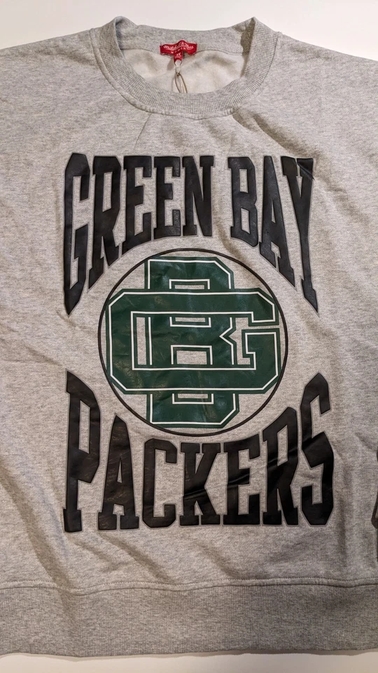 Moletom Mitchell & Ness Green Bay Packers Feminino 2XL Super Macio Novo com etiquetas $70 Rtl - Imagem 2 de 4