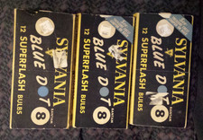3 packs of 12: Sylvania Blue Dot Bantam 8 Super Flash Bulbs