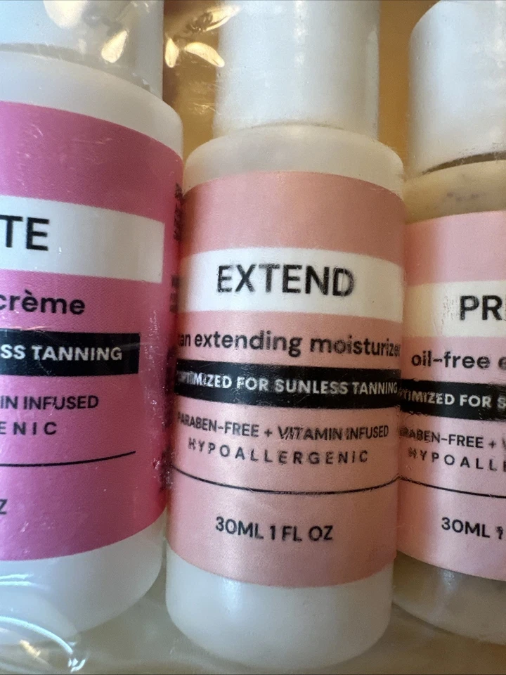 Kit de mantenimiento de bronceado en aerosol AVIVA Labs tamaño de viaje lavar, hidratar, extender, preparar Foto 4 de 4