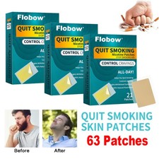 3 x Boxes Nicotine Patches 21mg Step 1 - 63 Patches Total - Quit Stop Smoking