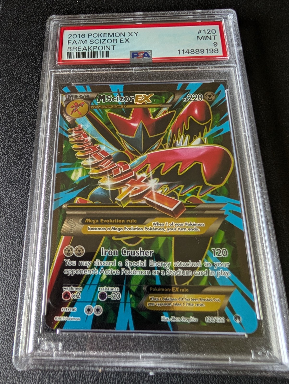 Pokemon TCG: XY Breakpoint - M Mega Scizor EX 120/122 Full Art [PSA 9]
