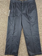 Haggar Mens Sz 44x32 Pleated Front Work to Weekend Khaki Pants Navy Blue NEW