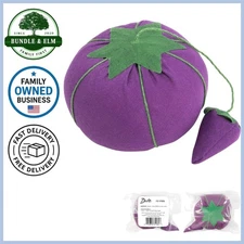 Tomato Pin Cushion Purple Craft Storage with Emery Needle Sharpening