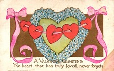 Antique 1910 Valentine Day Postcard The Heart...