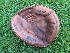 ZETT PRO TIP BIC-2412 Steer Hide Leather Baseball Catchers Mitt 31.5  Youth