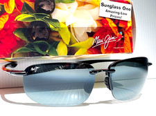 NEW Maui Jim HOOKIPA XL Gloss Black POLARIZED Grey Lens Sunglass 456-02