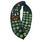 VTG Girl Scouts Sash 15 Pins + 45 Badges Patches Hand Stitched ALASKA 70s