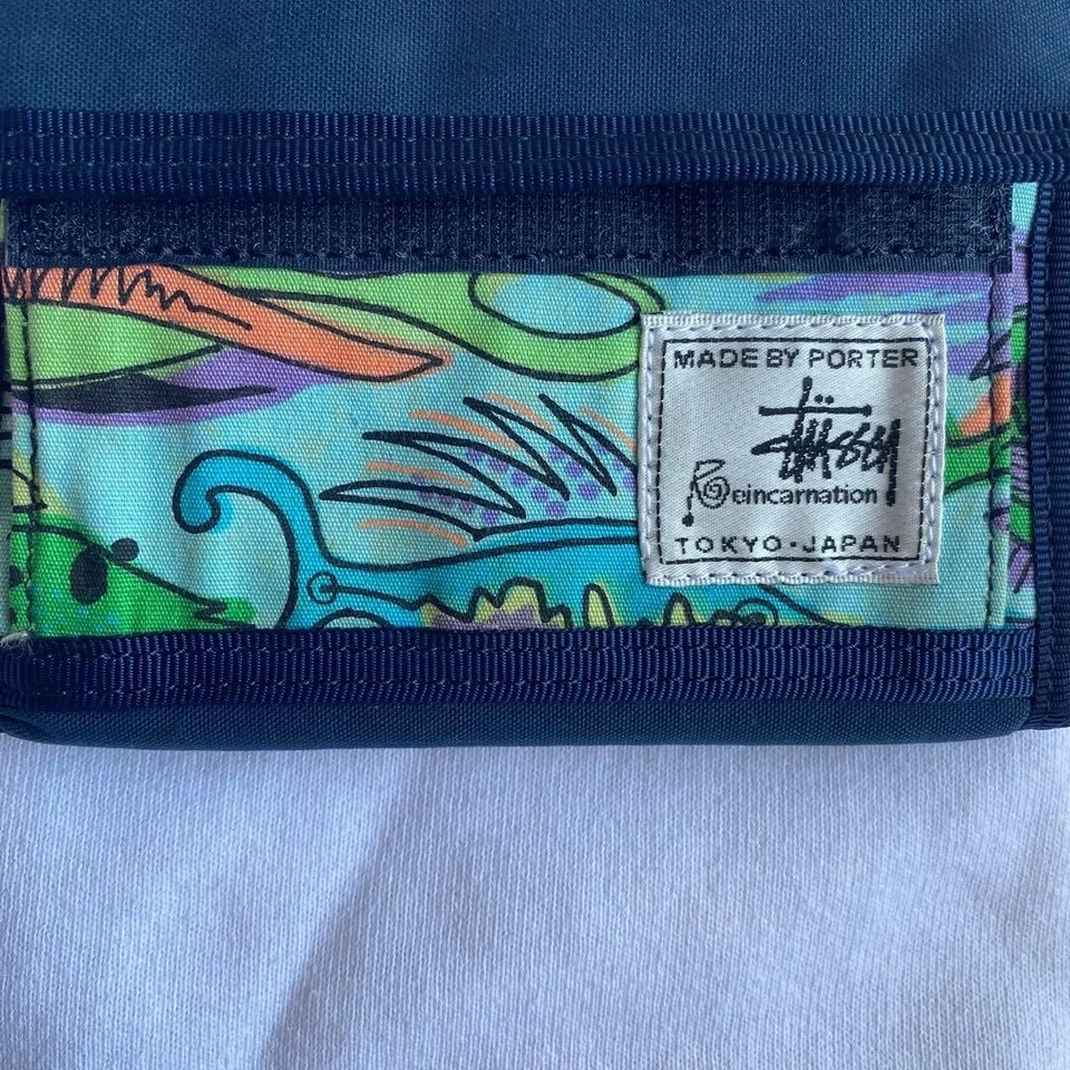 Бумажник тройного сложения Porter Stussy 90S 00S - Изображение 2 из 4