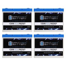 Mighty Max 12V, 75Ah Lithium Battery Compatible with Lawn Mower Battery - 4 Pack