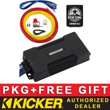 KICKER PXA400.4 BOAT/MARINE AUDIO PACKAGE CLASS D 4-CHANNEL AMPLIFIER  8AWG KIT