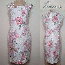 Linea Dress Floral Lave Overlay Sleeveless Midi Party Occasionwear Size 18