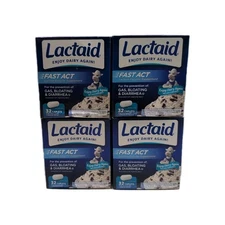 (4)  Lactaid Fast Act 32 Caplets Each Lactose Intolerance Relief 