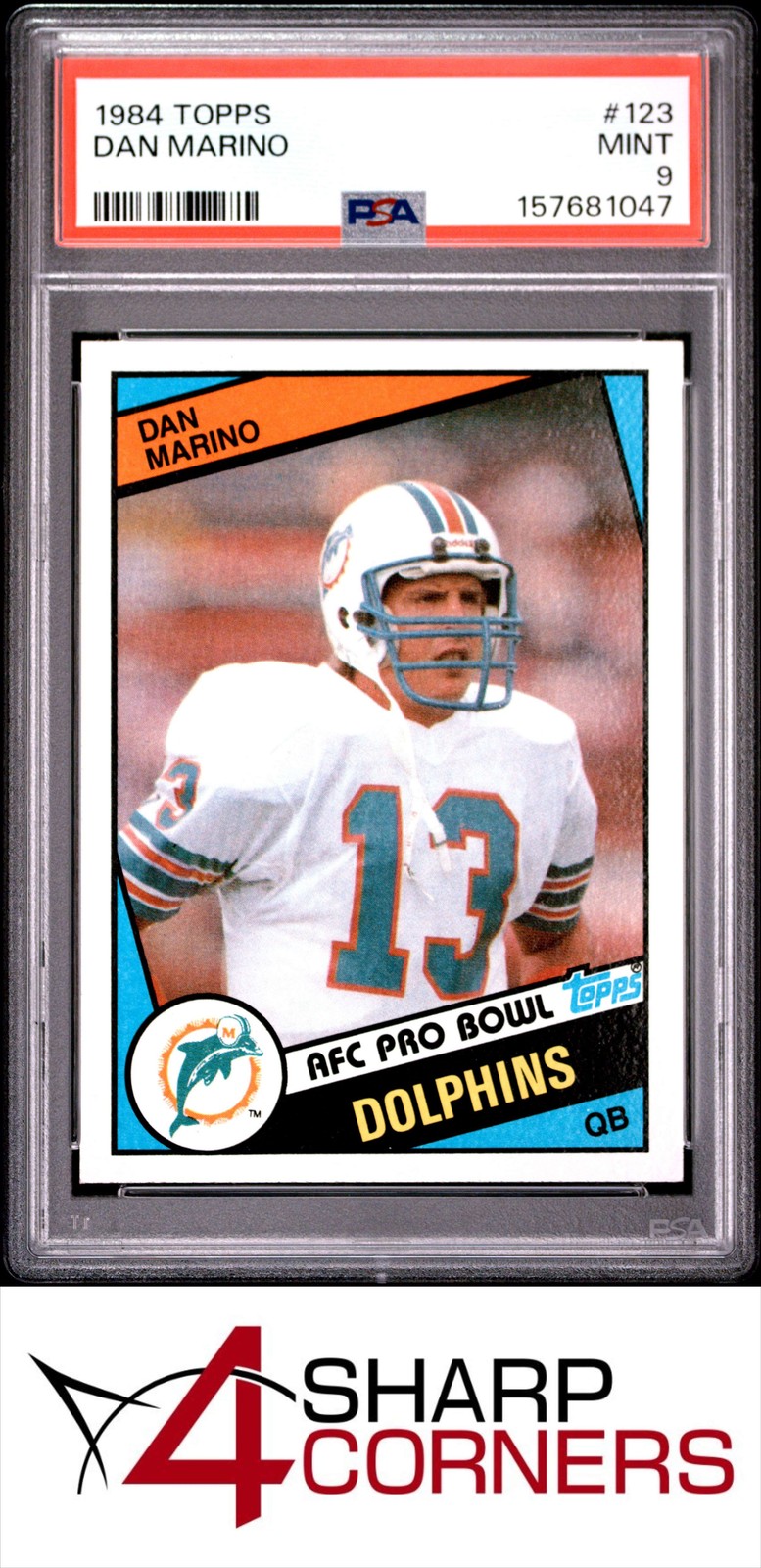 1984 TOPPS #123 DAN MARINO RC DOLPHINS HOF PSA 9