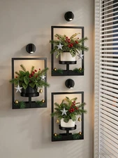 Bamworld Plant Stand with Lights Wall Planters Hanging Planter (3 spotlights)