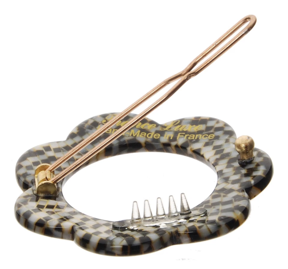 Posh Flower Tige Boule Barrette Opera Plateado Elegante Clip Accesorio para el Cabello Foto 2 de 2