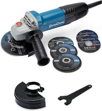 DongCheng Angle Grinder 4-1/2 inch 6.7-Amp Paddle 6.7 AMP Switch, Blue