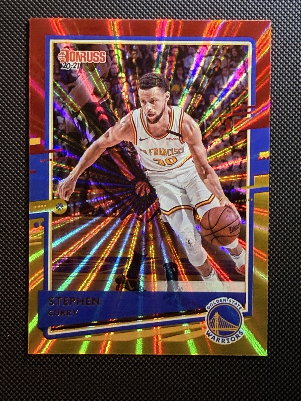 🔥 2020-21 Panini Donruss Stephen Curry Red & Gold Holo Laser #41 SP Color Match