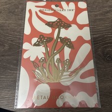 New Designworks Ink - Large Metal Brass Bookmark Gift - MUSHROOM